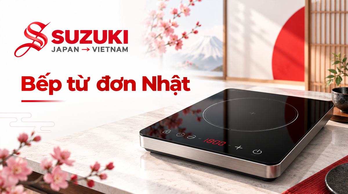 Bếp từ đơn Nhật nội địa chỉ có một vùng nấu nên có kích thước khá nhỏ gọn.