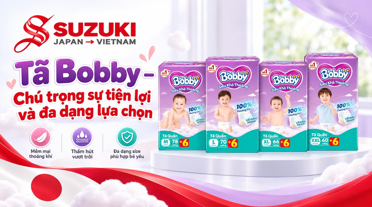 Tã Bobby – Chú trọng sự tiện lợi và đa dạng lựa chọn